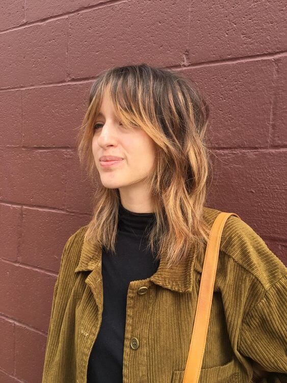 Modern Mullet With Caramel Highlights